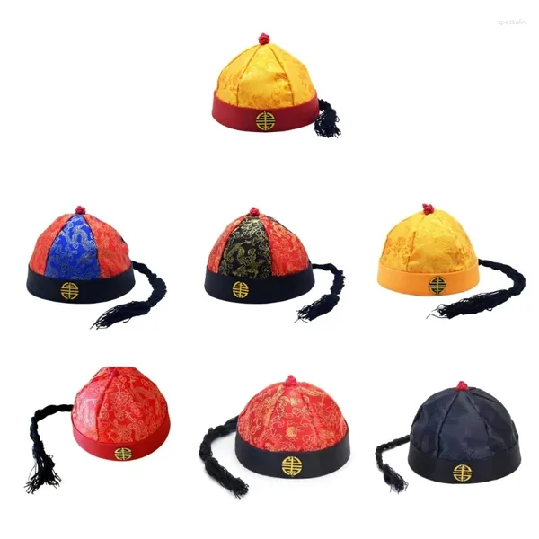 Boinas Tradicional QingDynasty Sombrero Chino Adulto Vestir Festival Fiesta Traje