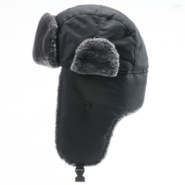 Boinas Trapper Hat Simple Anti-fade Forro de felpa A prueba de viento Invierno Hombres Mujeres Gorra de caza para vacaciones Earflap