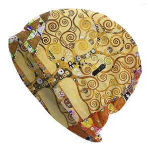 Bérets arbre de vie Stoclet frise Gustav Klimt casquettes plein air Skullies bonnets chapeaux femme adulte printemps double usage Bonnet tricot chapeau