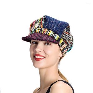 Boinas Moda y cómoda gorra de béisbol de color mezclado sombreros de lana pura al por mayor W10-4378