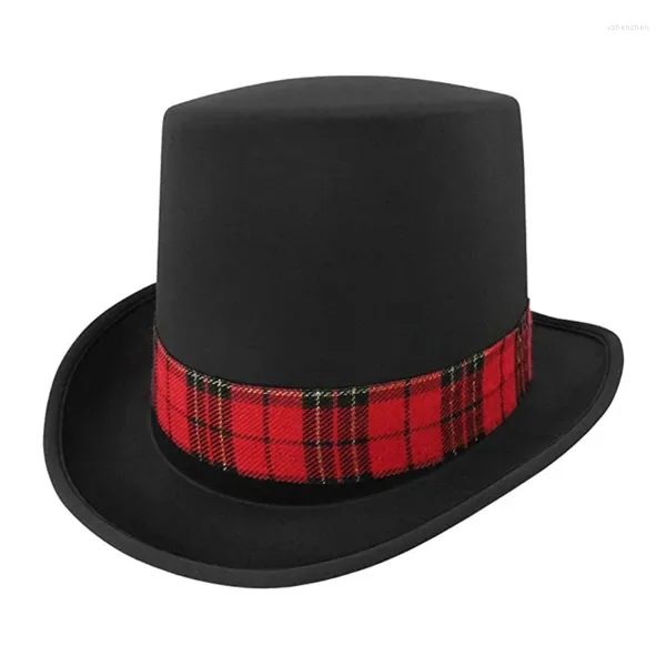 Boinas Sombrero de Navidad negro de moda Diseño de ajuste ajustable Sombreros altos Ideal para juegos de eventos de empresa