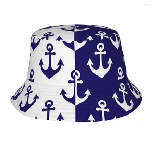 Bérets Trendy Ancre Nautique Naval Bob Chapeaux Fille Léger Sport De Plein Air Casquette De Pêche Chapeaux De Plage