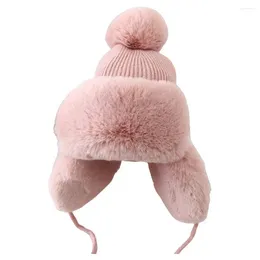 Bérets à la mode unisexe chapeau hommes femmes oreillette bouchon d'oreille coupe-vent peluche peluche bombardier résistant au froid