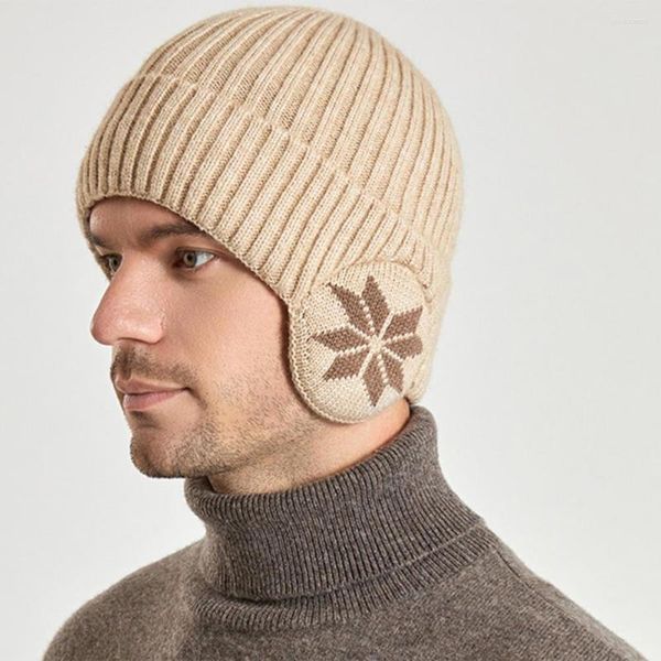 Boinas de moda mujer hombres sombrero textura de rayas elástica dama gorro protección para el oído tocado de invierno suave