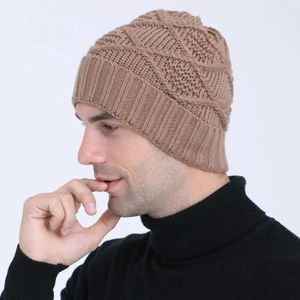 Bérets torsadés diamant motif oreille Protection chapeau mode doux fil de laine tête enveloppement tricoté pull femmes hommes