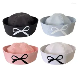 Bérets Uniform Hat for Women Breathable Girl Bowknot Imprimer des sous-cultures de couches de rôle