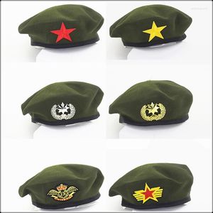 Berets unisex Army Green Sailor Dance Performance Cosplay Hoeden Star Emblem Ademe Sailors Hat Walk Travel Travel Travel Military Caps