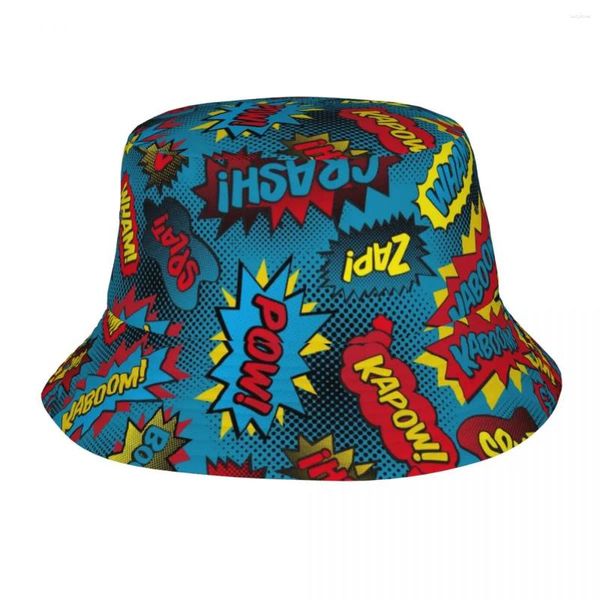 Boinas unisex bucket graffiti súper palabras!Summer Beach Vacation Getway Headwear Caps de pesca Boonie Drop