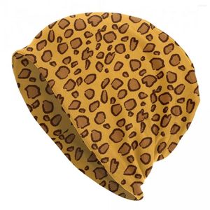 Boinas Unisex Cheetah Leopard Piel Textura Skullies Gorros Trajes Bonnet Tejer Sombreros Moda Invierno Gorros Cálidos Regalo Para Cumpleaños
