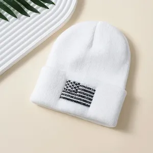 Bérets Unisexe Chapeaux de bonnet à revers United States of America USA Flag Warm confortable confortable Skull Hiver Hat