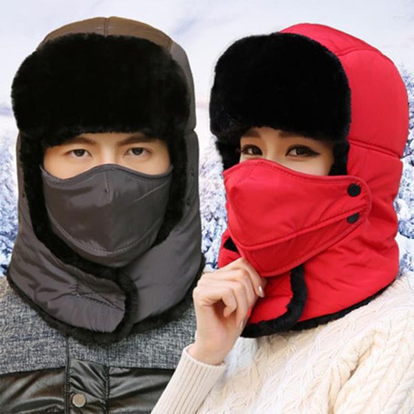 Bérets unisexe cache-oreilles chapeau d'hiver confortable coton Ski coréen mode arrivée solide chaud épais Bomber chapeaux