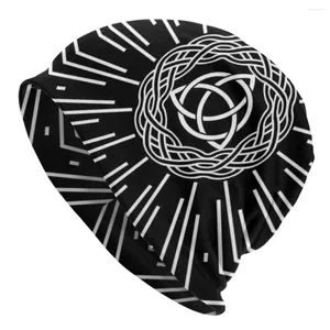 Boinas Unisex Punto Invierno Gorro Cálido Esquí Ganchillo Slouch Sombrero Suave Triquetra Wiccan Símbolo Mujeres Hombres Cap