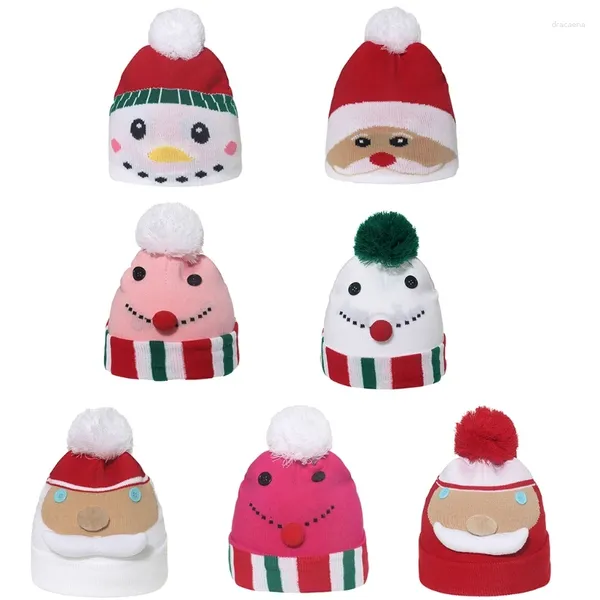 Boinas Sombrero de Navidad de punto unisex Xmax Santa Regalo familiar para niños adultos Niños bebés