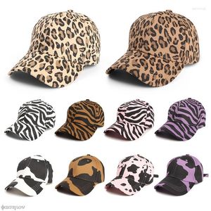 Berets unisex Leopard Print Zebra Baseball Cap Hip Hop Men Women Animal Sun Hat verstelbare Gorras Sport