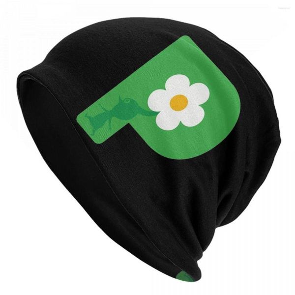 Bérets unisexe Pikmin vert Logo bonnets tenues Vintage Bonnet tricoté chapeau conception Unique hiver chaud casquettes cadeaux d'anniversaire idée