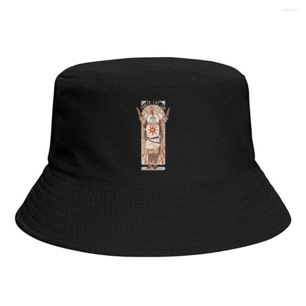 Bérets Unisexe Polyester Dark Souls Praise The Sun Bucket Hat Femmes Summer Sunscreen Panama Gorros Elden Ring Jeu de rôle Cap