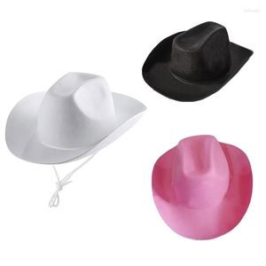 Bérets unisexe rétro chapeau de cowboy occidental chapeaux à large bord Fedora feutre Jazz livraison directe