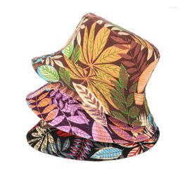 Bérets unisexe été seau chapeaux mode réversible fleur fruits impression femmes casquette en plein air chapeau de soleil hommes classique Panama