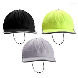 Bérets unisexe été pare-soleil chapeau Portable sueur mèche bords réfléchissants Protection sûre pour les Sports de nuit entraînement en plein air