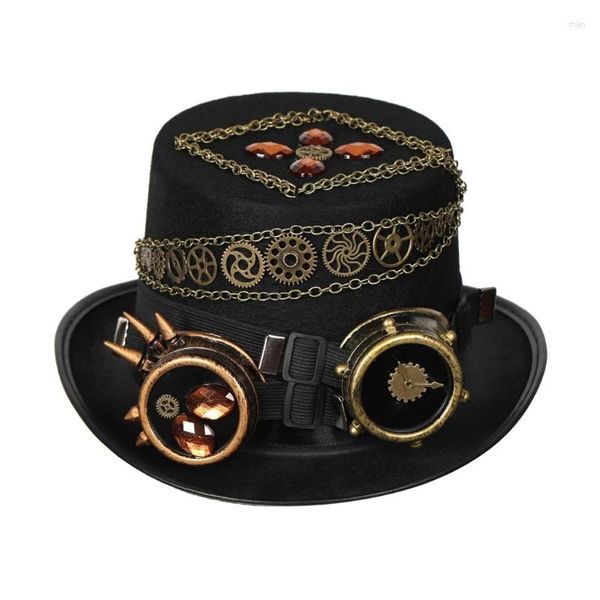 Berretti Unisex Top Hat Industrial Age Gothic Crystal Cosplay per ComicCon Accessori per feste Cap