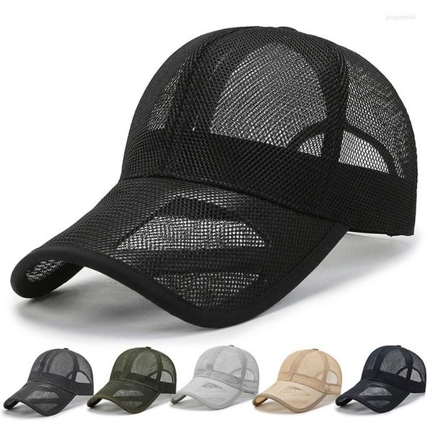 Bérets Unisexe Camilier Cap d'été Summer Bash Baseball Femmes Hommes de pêche du chapeau de pêche rapide Golf Dry Running Ajustement Snapback