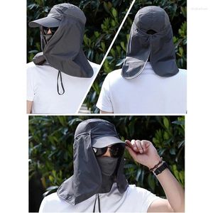 Bérets unisexe visière chapeaux Protection Feminino cou couverture oreille rabat Protection UV hommes femmes Sport de plein air randonnée soleil