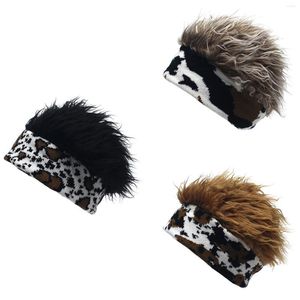 Boinas Unisex Winter Novelty Wigs Hat grueso Fur Band Band de la banda de combate para el disfraz de rendimiento de la escuela en casa Nov99