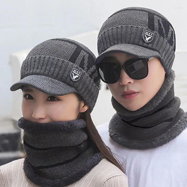 Boinas Unisex Invierno Felpa Engrosamiento Gorro Cálido Para Hombres Mujeres Máscara De Esquí Gorras De Fiesta Escudo Facial Babero Sombrero De Mujer Sombreros De Punto A Prueba De Frío