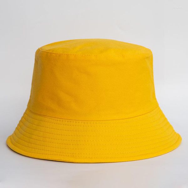 Bérets Unisexe Summer Reversible Bucket Hats Man Femmes Coton Fisherman Cap Girl Boy Daily Vacation Chapeau Bob Casquette Gorras