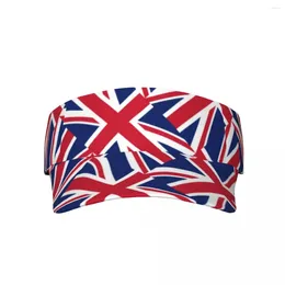 Beretas Bandera del Reino Unido Top Cap Visor Cap Women Sunscreen Hats Man Snapback ajustable para correr Tennis Golf Unisex