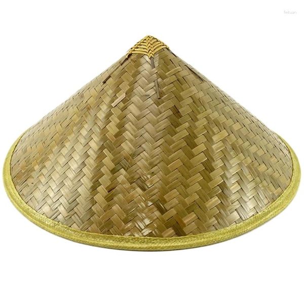 Bérets Pare-soleil en bambou vierge non peint - Accessoire de performance sur scène - Chapeau de paille tissé à la main - Décorations sur le thème asiatique