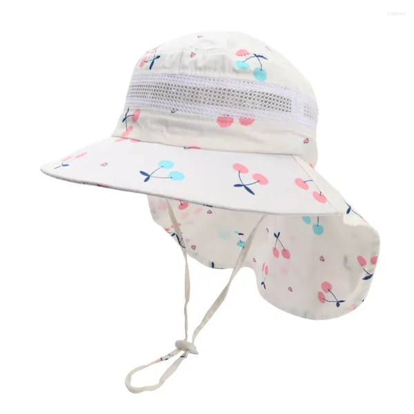 Bérets UPF 50 garçons filles chapeau de soleil avec rabat de cou casquettes de plage d'été enfants Safari 3 4 5 6 7 8 ans