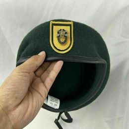 Berets US Army 1e Special Forces Group Blackish Green Wool Beret Hat9782022