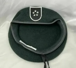 Bérets 5e groupe des forces spéciales de l'armée américaine, béret vert noirâtre, officier de grade général 5 étoiles, chapeau de reconstitution militaire