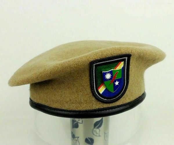 Boinas Ejército de EE. UU. 75.o regimiento de guardabosques Insignia de metal Boina caqui Gorra militar SOMBRERO Recreación