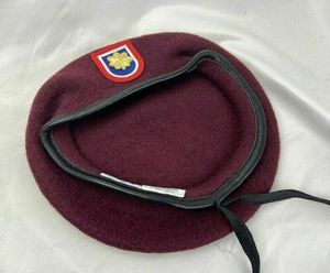 Bérets Us Army 82nd Airborne Division Red Beret Major Insignia Military Hat Store