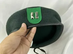 Bérets 9e groupe de forces spéciales de l'armée américaine, béret vert noirâtre, grade de capitaine d'officier, reconstitution de chapeau militaire