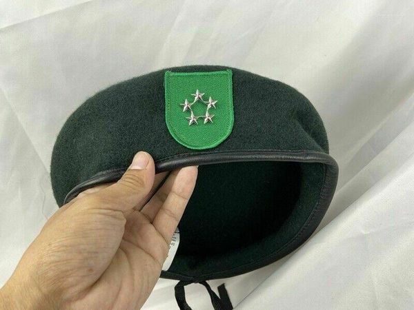 Bérets US ARMY 9th Special Forces Group Green Beret Officer 5 Star General Grade Hat Military Cap