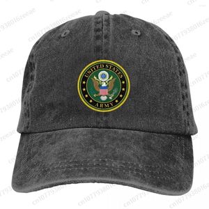 Bérets US Army Logo Mode unisexe coton casquette de baseball en plein air adulte réglable hommes femmes denim chapeau