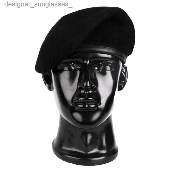 Bérets US ARMY MILITAIRE FORCES SPÉCIALES RANGER LAINE C HAT BERET BLACKL231103