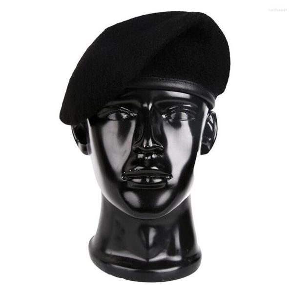 Bérets US ARMY MILITAIRE FORCES SPÉCIALES RANGER LAINE CAP HAT BERET NOIR Taille 58 59 60 Cm