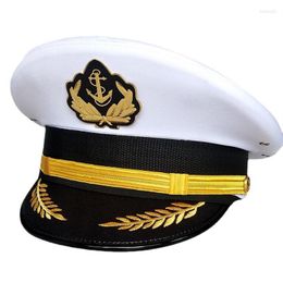 Berets US Navy Caps U S Army Military Yacht Captain Hoed Sailor Officer Visor Ship Cap Boat Hats voor volwassen kinderen Men Women268J