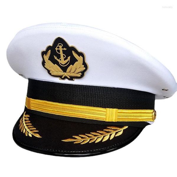 Boinas US Navy Caps U S Army Militar Yate Capitán Sombrero Marinero Oficial Visor Ship Cap Barco Sombreros Para Adultos Niños Hombres Women326E