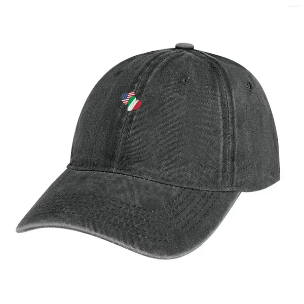 Berets USA Italie Heart Country Flag American Italian Cowboy Hat Bage Sun for Children Men's Baseball Women's