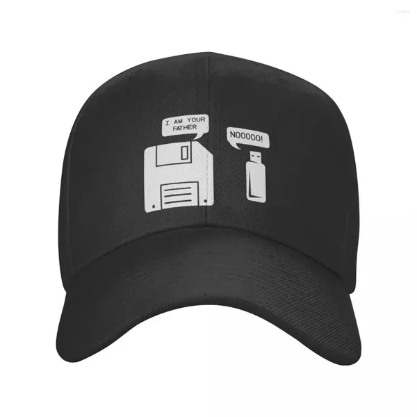 Bérets USB Disque de disquette Je suis votre père Geek Baseball Cap Men Femmes Fitted Sun Hat Dad Caps Snapback A réglable Chapeaux en gros