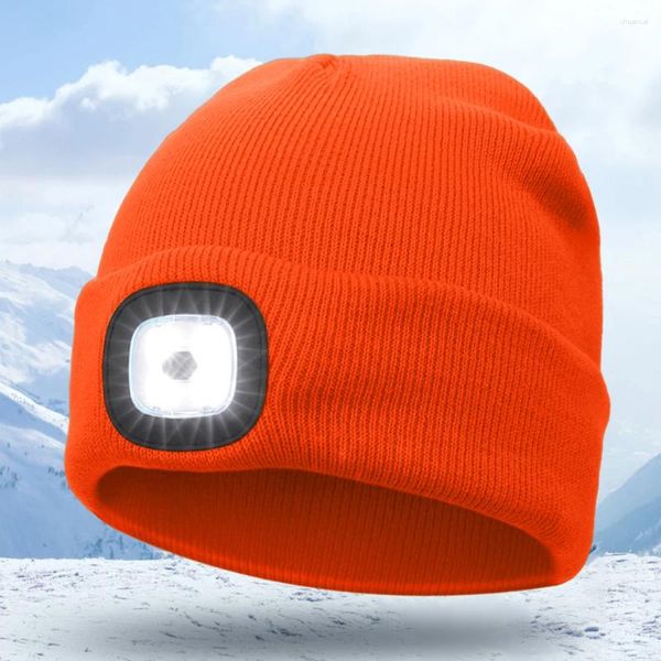 Boinas USB recargable manos libres antorcha 8 horas luz de alta potencia 4 gorro led gorro unisex tejido con regalos para papá