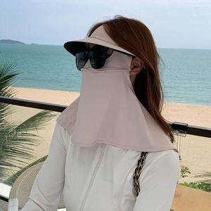 Bérets UV Proof Masque solaire 3D Brim à capuche Silk Face Couvre couvre-manche Écharpe ouverte Hair Houle Tête de tête
