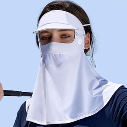 Boinas Máscara de protección UV Solar para cara Protector solar Sombra Velo Sol Luz solar Bloqueo Protector de seda