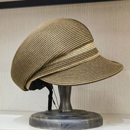 Beretten UV Bescherming Straw Cap Women Sun Hat Brim Visor Flat Ivy Sboy Cabbie Beret Paperboy Outdoor Beach 230821