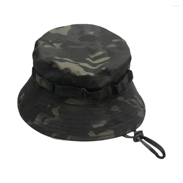 Bérets UV Protection Femme Chapeau Camouflage Impression extérieure avec sangle à étanche-vent Cap